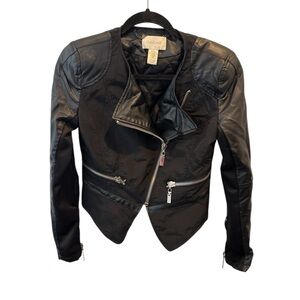 Cache Black Women's Motorcycle Jacket Size XS